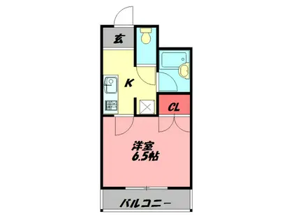 アーベントロート(1K/5階)の間取り写真