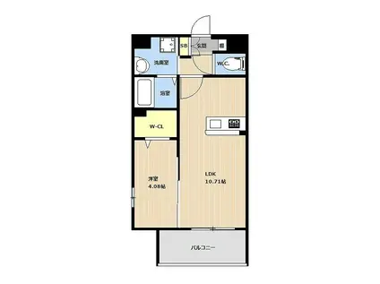 LIBTHおもろまち駅前(1LDK/2階)の間取り写真