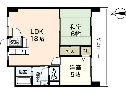 ネットビル6(2LDK/4階)の間取り写真