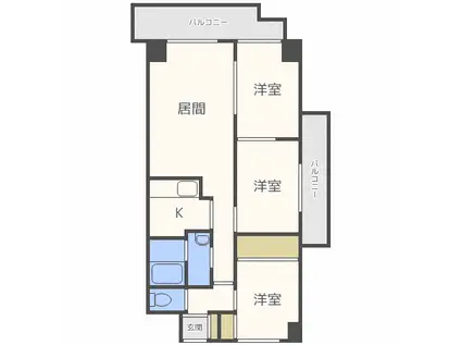 ベルマージュII 522(3LDK/1階)の間取り写真