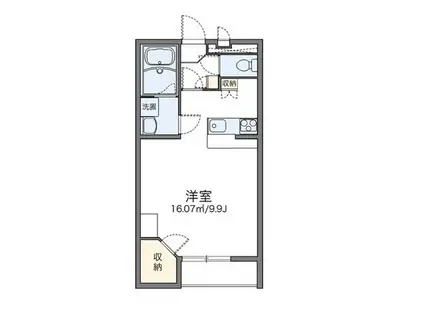 レオパレスパル北方II(ワンルーム/2階)の間取り写真