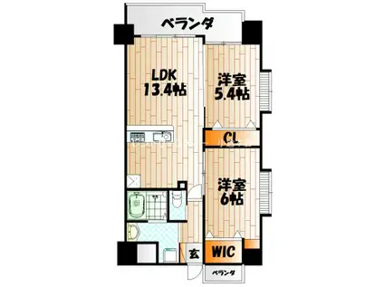 ルファール中井(2LDK/5階)の間取り写真