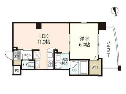 GRAND-PLACE十日市(1LDK/7階)の間取り写真