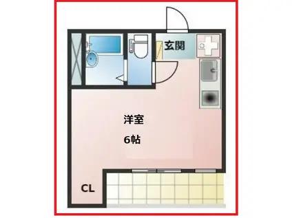 ガーデンコート南花畑(ワンルーム/3階)の間取り写真