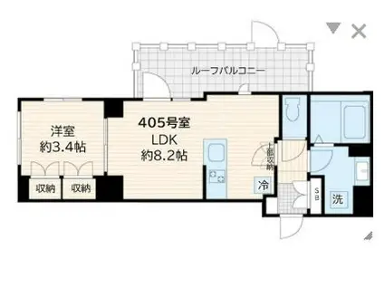 アルカンシエル新宿大京町(1LDK/4階)の間取り写真