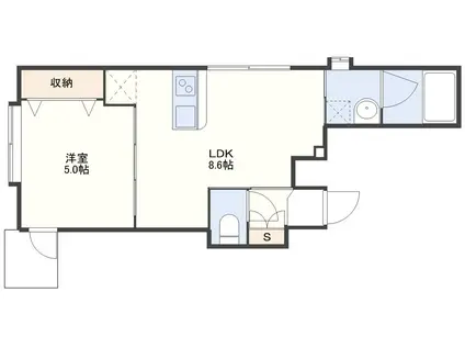 サンライズ・D(1LDK/3階)の間取り写真