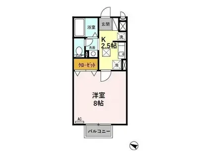 サンライズ(1K/1階)の間取り写真