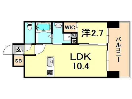 セレニテ三宮プリエ(1LDK/7階)の間取り写真