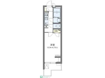 クレイノアムレット 矢口渡(1K/3階)の間取り写真
