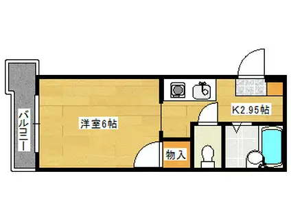 ハイム小川(1K/3階)の間取り写真