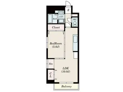 エルザ センティア筒井(1LDK/3階)の間取り写真