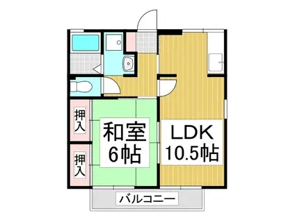 ロザリー(1LDK/2階)の間取り写真