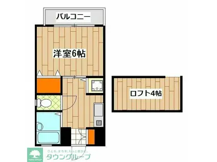 ブルーマロ―鎌谷(1K/2階)の間取り写真