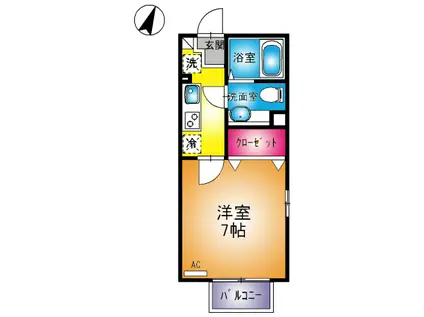 PARTERRE(1K/1階)の間取り写真