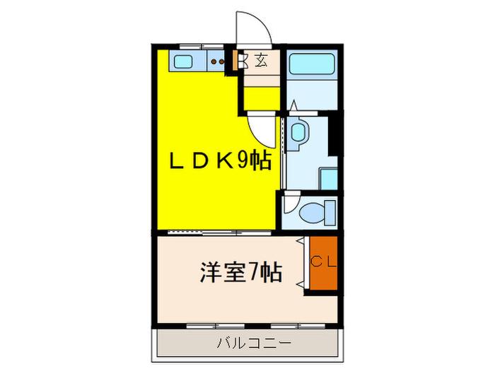 ハイツ77(1LDK/2階)の間取り写真
