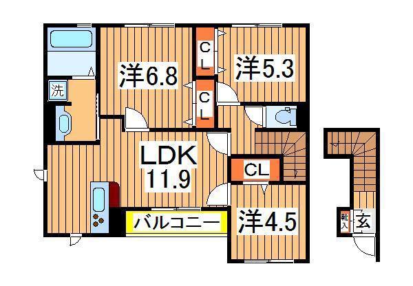 なんてんの郷2(3LDK/2階)の間取り写真