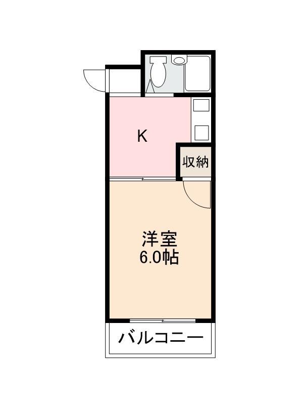 ローズガーデン(1K/3階)の間取り写真