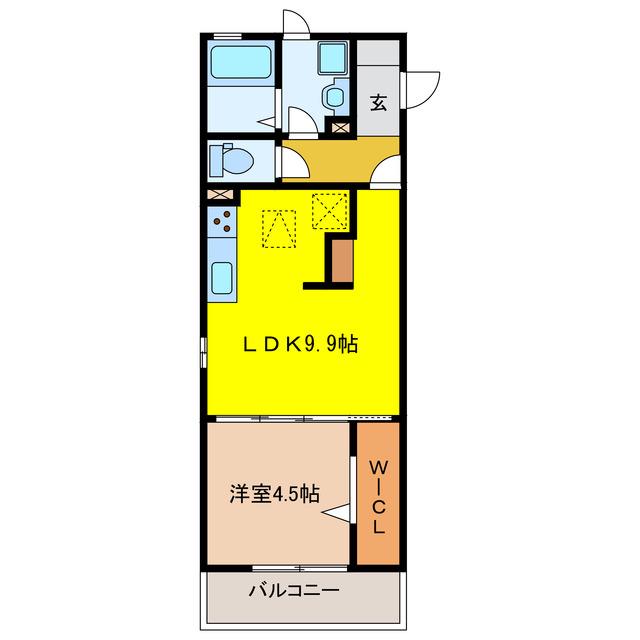 RIQUEZA上面(1LDK/1階)の間取り写真