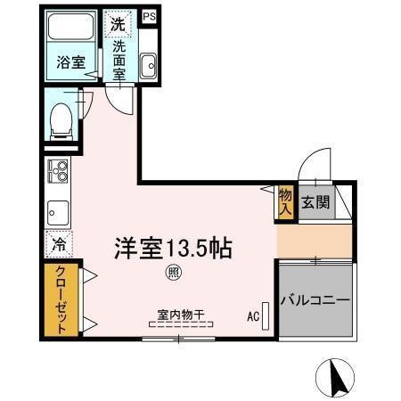 D-ROOM一富士(ワンルーム/2階)の間取り写真