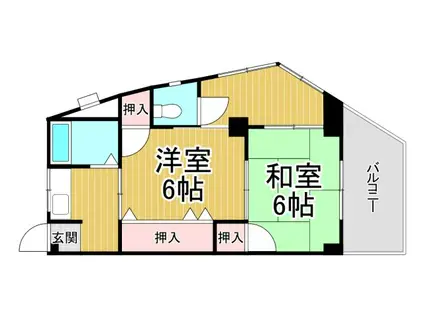 浜甲シーサイドマンション(2DK/3階)の間取り写真