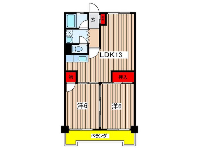 森下ビル(2LDK/1階)の間取り写真