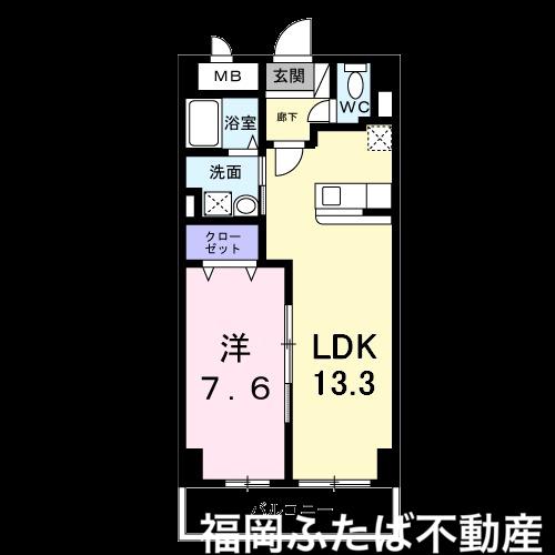 グランド ライン(1LDK/6階)の間取り写真