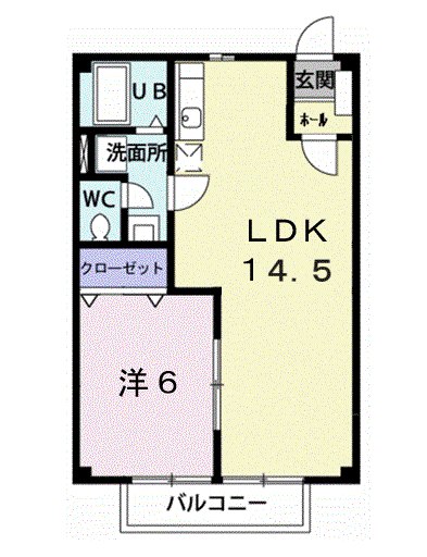 サンウェイ21I(1LDK/2階)の間取り写真