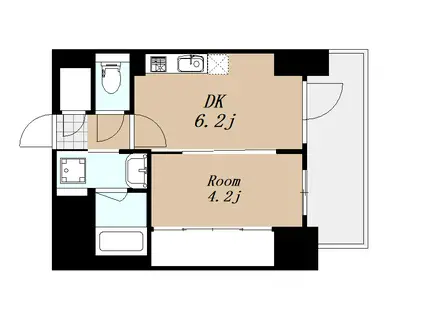 エステムコート大阪福島IIレイヤー(1DK/11階)の間取り写真