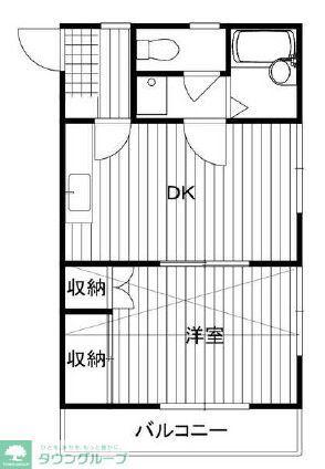 スマイル坂戸(1DK/1階)の間取り写真