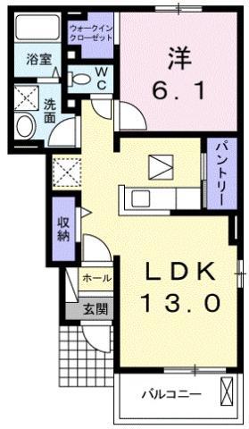 メラニー A(1LDK/1階)の間取り写真