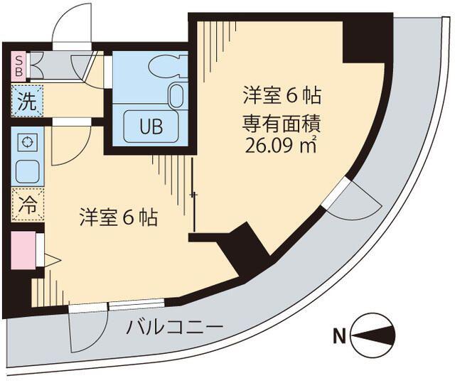 ベイステート安間(1DK/7階)の間取り写真