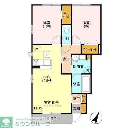 クレーデレ(2LDK/1階)の間取り写真