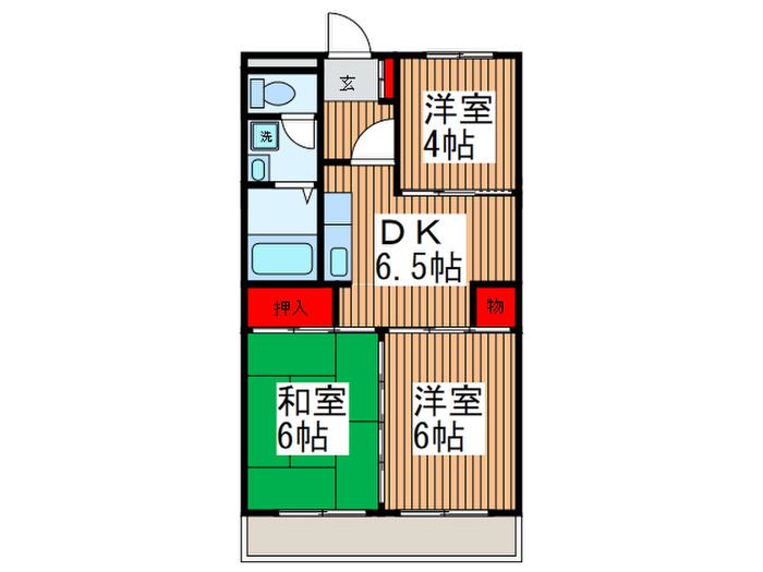 グレイスコート(3DK/3階)の間取り写真