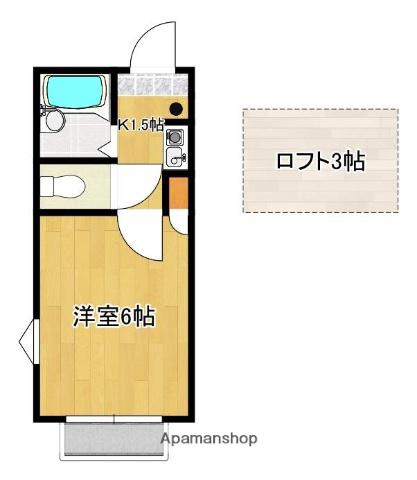 サントノウレ古府中(1K/2階)の間取り写真