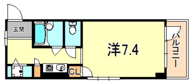 タウンクレスト大原(ワンルーム/4階)の間取り写真