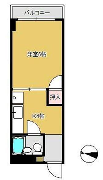 武生ビル(1K/3階)の間取り写真