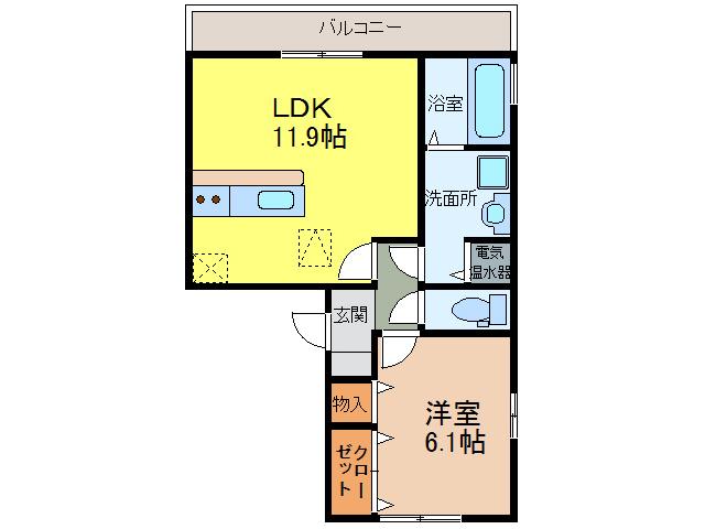 ロイヤルガーデン木場(1LDK/1階)の間取り写真