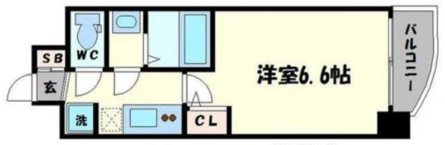 SERENITE谷四(1K/6階)の間取り写真