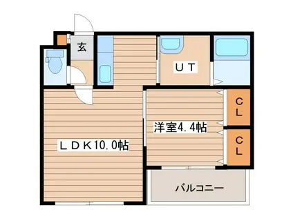 プルミエ発寒(1LDK/4階)の間取り写真
