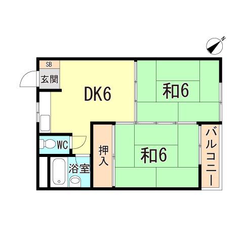 メゾン甲南(1LDK/3階)の間取り写真