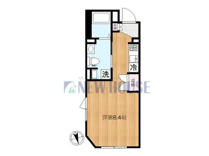 CENTENARIO市ヶ谷二十騎町(1K/1階)の間取り写真