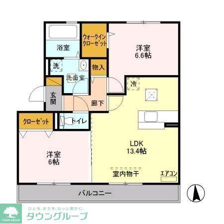 ラヴィエール(2LDK/1階)の間取り写真