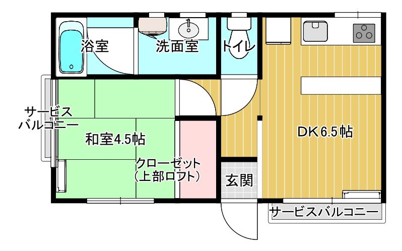 TERAKOYA 仁(1DK/2階)の間取り写真
