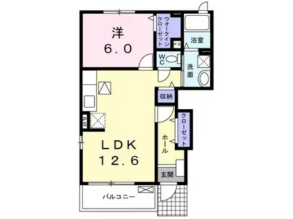 グラン・ジュテ(1LDK/1階)の間取り写真