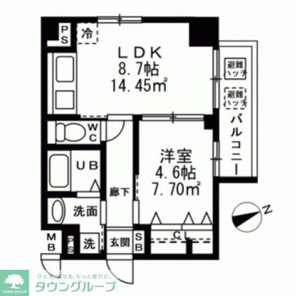 ラ・コリーヌ参宮橋(1LDK/2階)の間取り写真