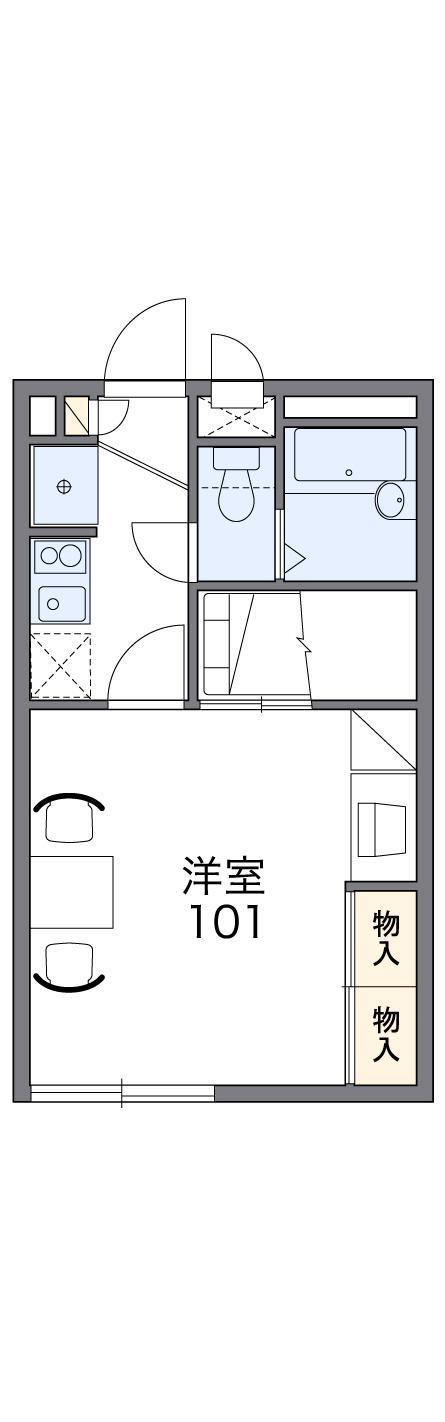 レオパレスエスポワール(1K/1階)の間取り写真