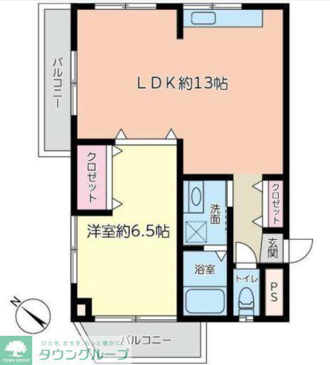 パステルスクエア(1LDK/1階)の間取り写真