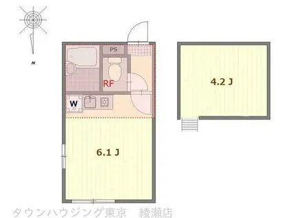 シャンテ ヌーベル ヴィ(ワンルーム/2階)の間取り写真