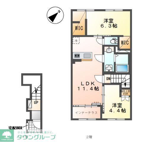 エクステンド・H(2LDK/2階)の間取り写真