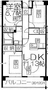 ドゥリーヴピエース(3LDK/3階)の間取り写真